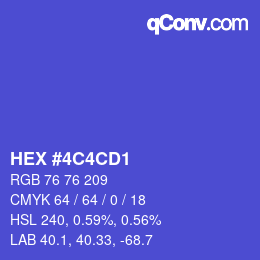 Color code: HEX #4C4CD1 | qconv.com