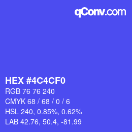 Color code: HEX #4C4CF0 | qconv.com