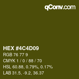 Color code: HEX #4C4D09 | qconv.com