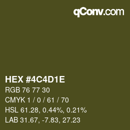 Farbcode: HEX #4C4D1E | qconv.com