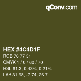 Código de color: HEX #4C4D1F | qconv.com