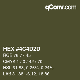 Color code: HEX #4C4D2D | qconv.com