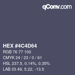 Color code: HEX #4C4D64 | qconv.com