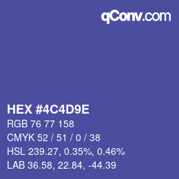 Color code: HEX #4C4D9E | qconv.com