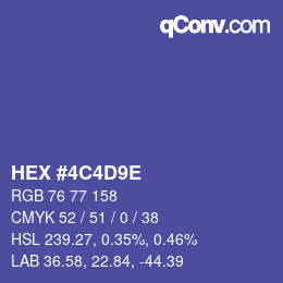 Color code: HEX #4C4D9E | qconv.com