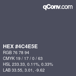 Farbcode: HEX #4C4E5E | qconv.com