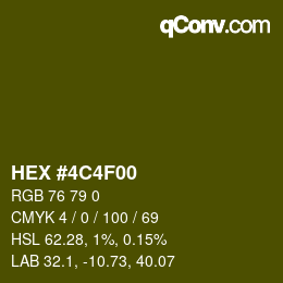颜色代码: HEX #4C4F00 | qconv.com