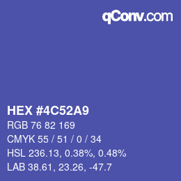 Farbcode: HEX #4C52A9 | qconv.com