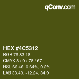 Farbcode: HEX #4C5312 | qconv.com