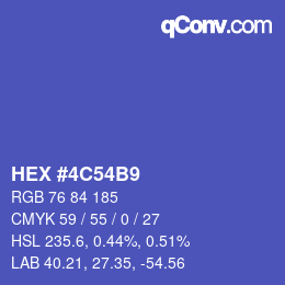 Color code: HEX #4C54B9 | qconv.com