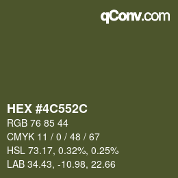 Color code: HEX #4C552C | qconv.com