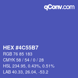 Color code: HEX #4C55B7 | qconv.com