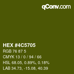 Color code: HEX #4C5705 | qconv.com