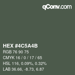 Código de color: HEX #4C5A4B | qconv.com