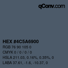 Color code: HEX #4C5A6900 | qconv.com