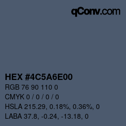Color code: HEX #4C5A6E00 | qconv.com