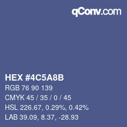 Color code: HEX #4C5A8B | qconv.com