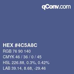 Farbcode: HEX #4C5A8C | qconv.com