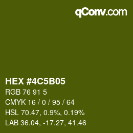 カラーコード: HEX #4C5B05 | qconv.com