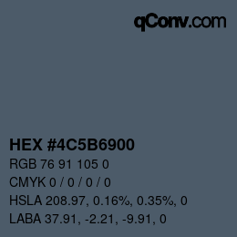 Color code: HEX #4C5B6900 | qconv.com