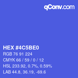 カラーコード: HEX #4C5BE0 | qconv.com