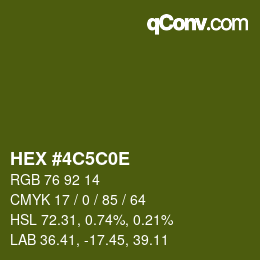 Color code: HEX #4C5C0E | qconv.com