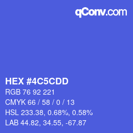 カラーコード: HEX #4C5CDD | qconv.com