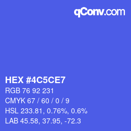 Color code: HEX #4C5CE7 | qconv.com