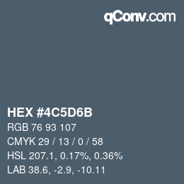 Color code: HEX #4C5D6B | qconv.com