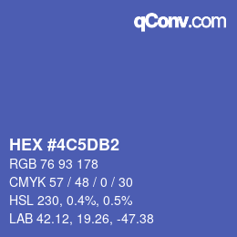 Color code: HEX #4C5DB2 | qconv.com