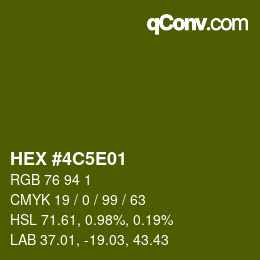 Color code: HEX #4C5E01 | qconv.com