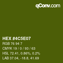 Color code: HEX #4C5E07 | qconv.com