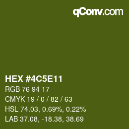 Color code: HEX #4C5E11 | qconv.com