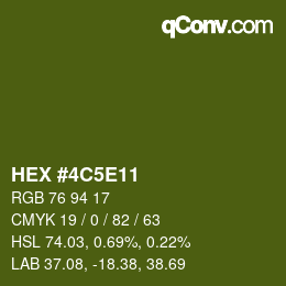 カラーコード: HEX #4C5E11 | qconv.com