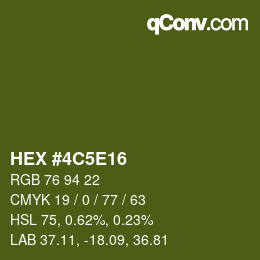 Color code: HEX #4C5E16 | qconv.com