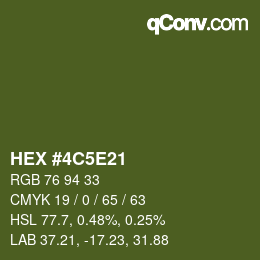 カラーコード: HEX #4C5E21 | qconv.com