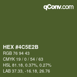 Farbcode: HEX #4C5E2B | qconv.com