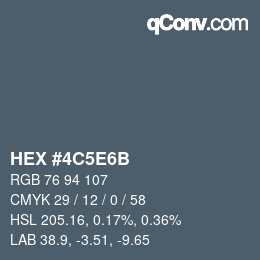 Código de color: HEX #4C5E6B | qconv.com
