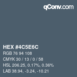 Color code: HEX #4C5E6C | qconv.com