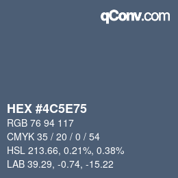 カラーコード: HEX #4C5E75 | qconv.com