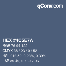 Color code: HEX #4C5E7A | qconv.com