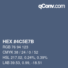 颜色代码: HEX #4C5E7B | qconv.com