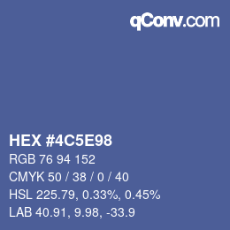 Color code: HEX #4C5E98 | qconv.com