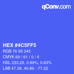 カラーコード: HEX #4C5FF5 | qconv.com