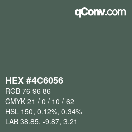 Color code: HEX #4C6056 | qconv.com