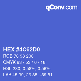 Color code: HEX #4C62D0 | qconv.com