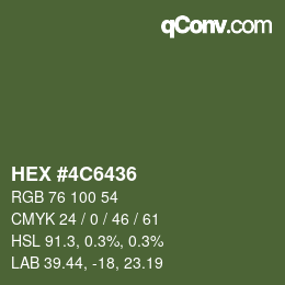Farbcode: HEX #4C6436 | qconv.com