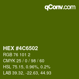 颜色代码: HEX #4C6502 | qconv.com