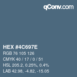Color code: HEX #4C697E | qconv.com