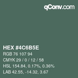 Color code: HEX #4C6B5E | qconv.com